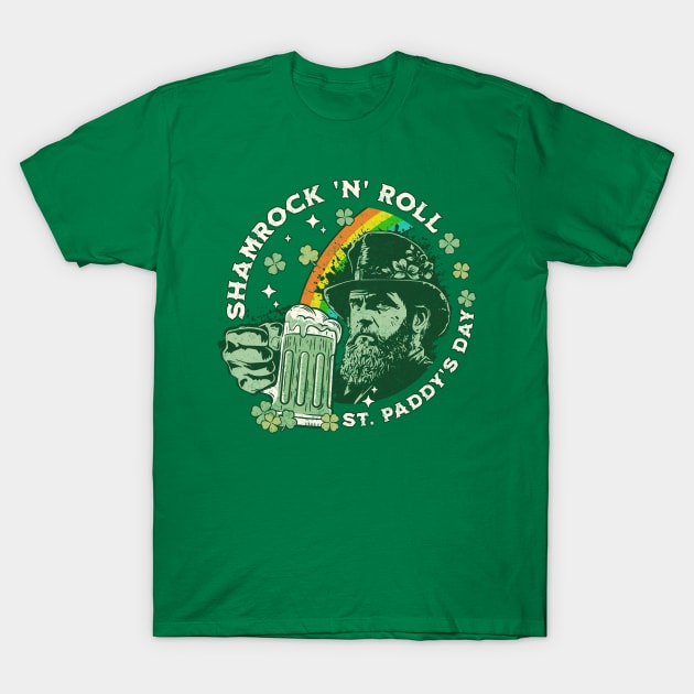 St Patricks Day Shamrock n Roll T-Shirt by Barts Arts